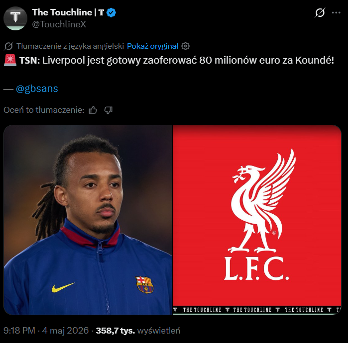 Liverpool zaoferuje 80 MLN EURO za czołowego piłkarza Barcelony!